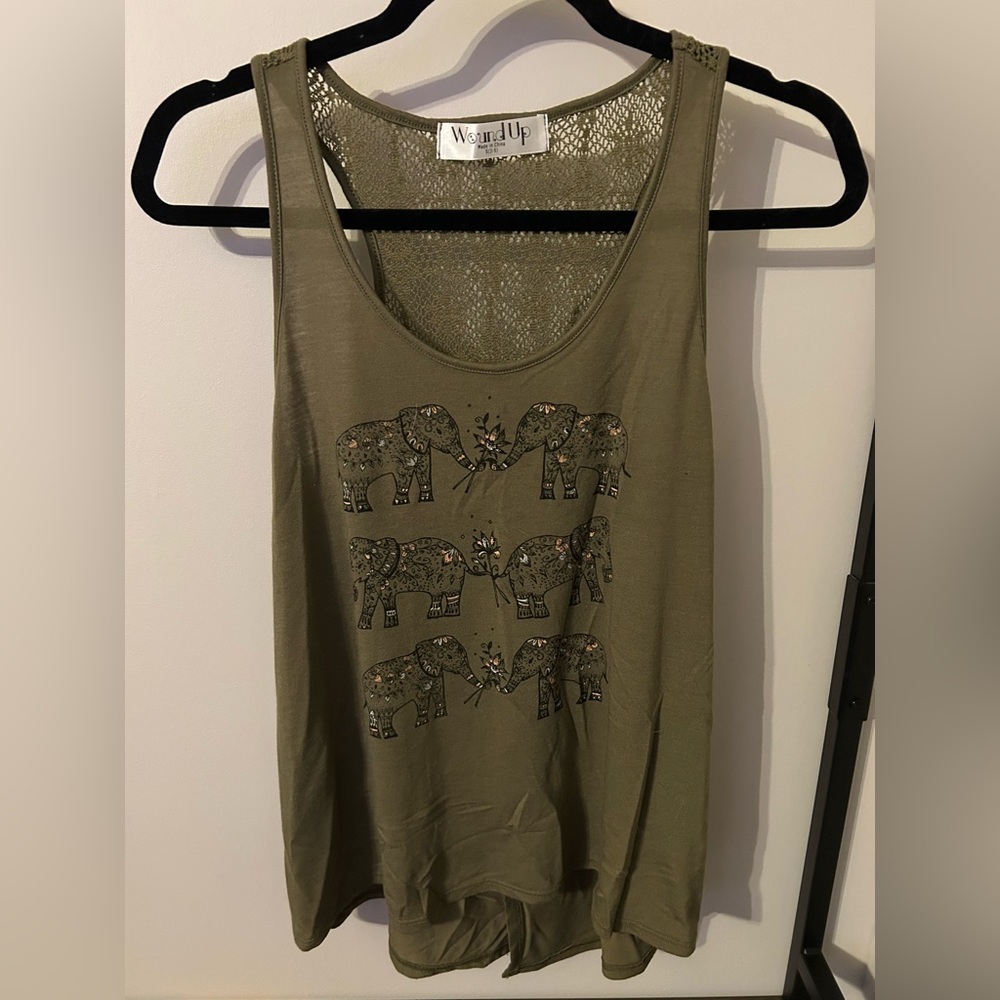 Wound Up Elephant Graphic Tank Top